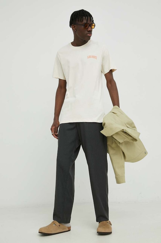 Бавовняна футболка Les Deux LDM101113 бежевий SS24