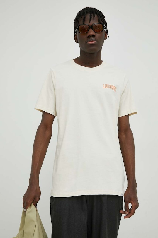 Бавовняна футболка Les Deux бежевий LDM101113
