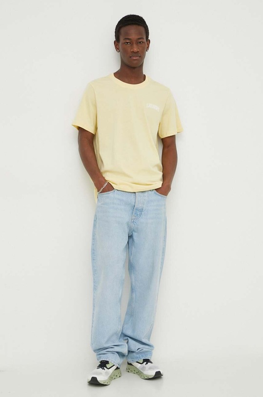 Bavlněné tričko Les Deux LDM101113 žlutá SS24