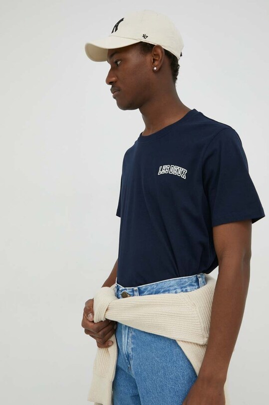 Les Deux tricou din bumbac print bleumarin LDM101113
