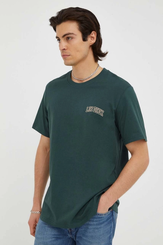 Les Deux tricou din bumbac verde LDM101113