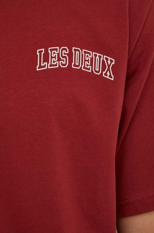 Бавовняна футболка Les Deux LDM101113 бордо