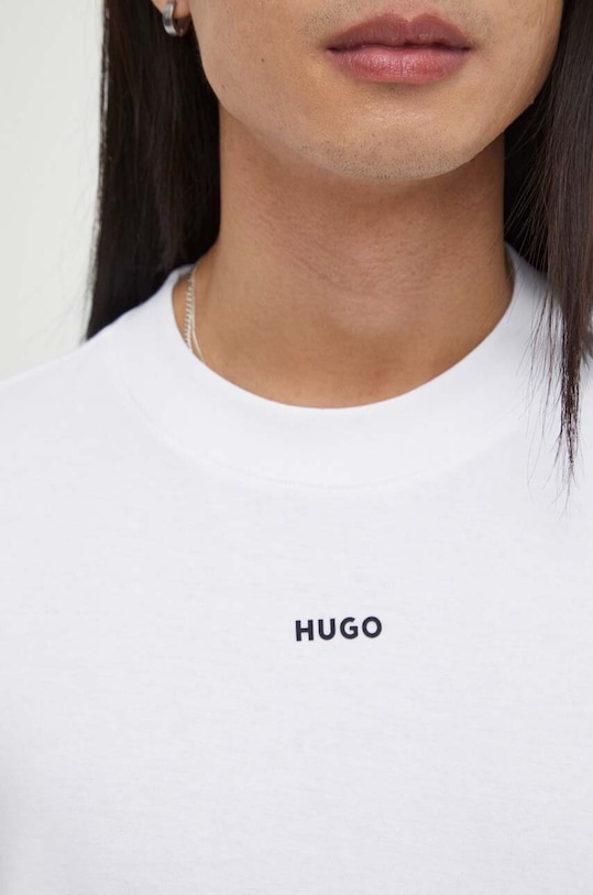 Bavlnené tričko HUGO 50488330 biela