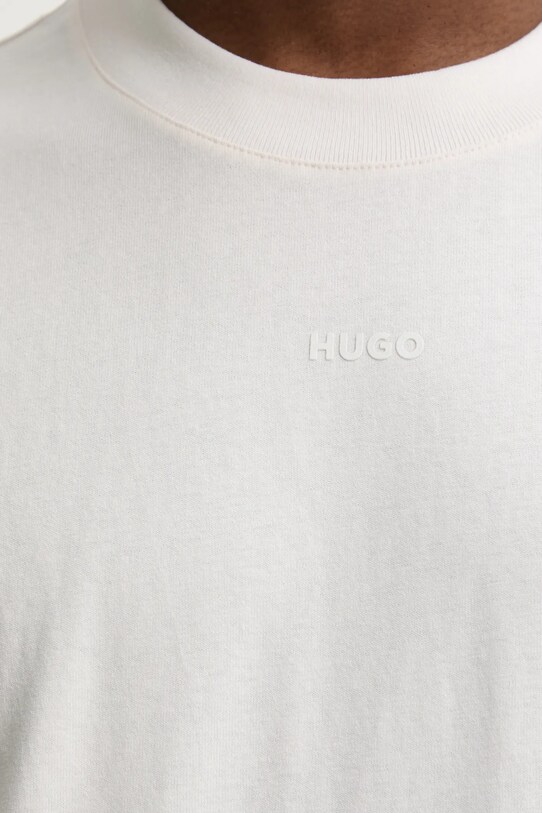 Бавовняна футболка HUGO 50488330 бежевий