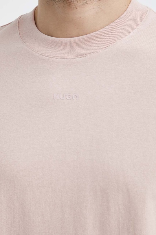 HUGO t-shirt bawełniany różowy 50488330