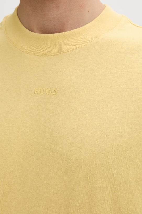 Βαμβακερό μπλουζάκι HUGO 50488330 κίτρινο