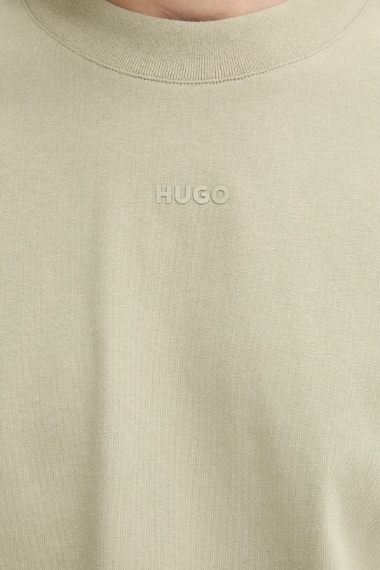 Βαμβακερό μπλουζάκι HUGO 50488330 μπεζ