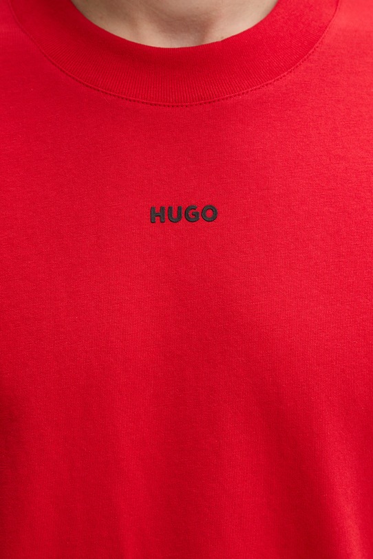 HUGO T-shirt męski bawełniany Dapolino 50488330 czerwony