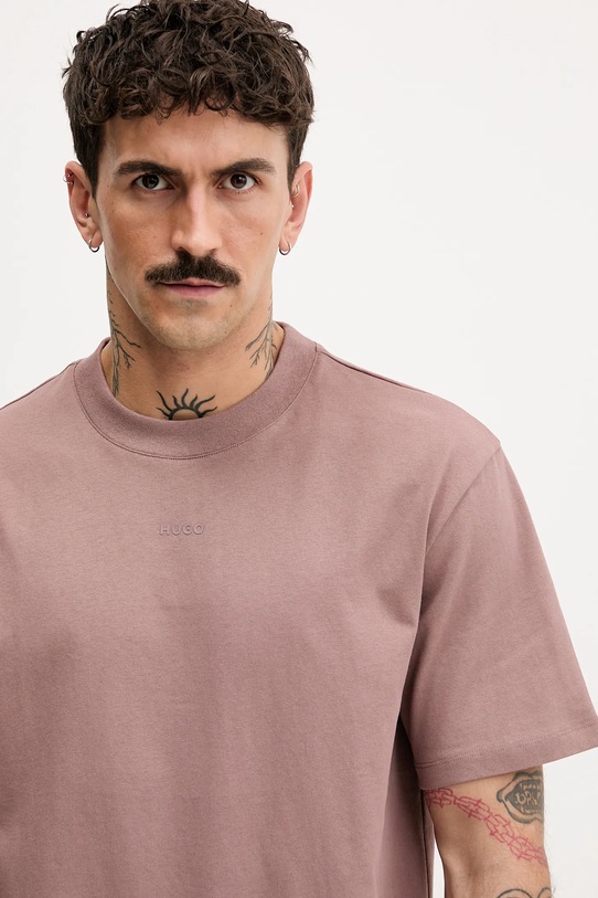 HUGO t-shirt bawełniany różowy 50488330