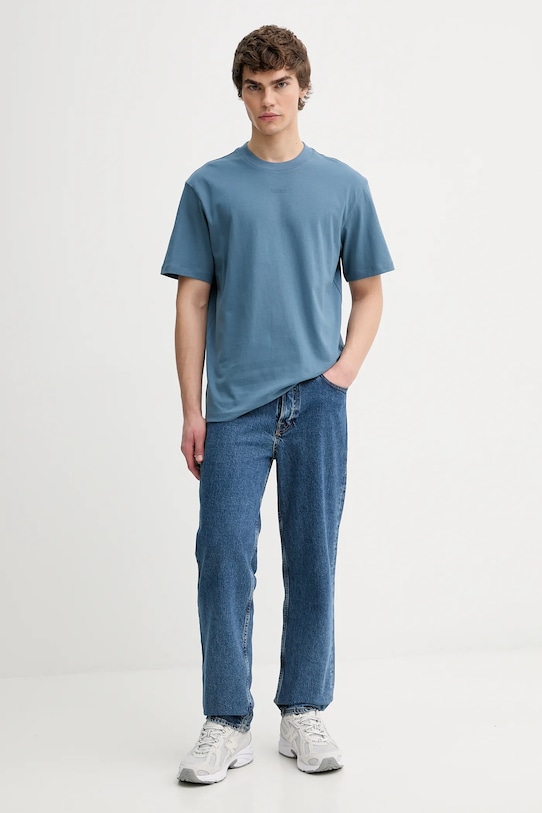 Bombažna kratka majica HUGO 50488330 modra NC00