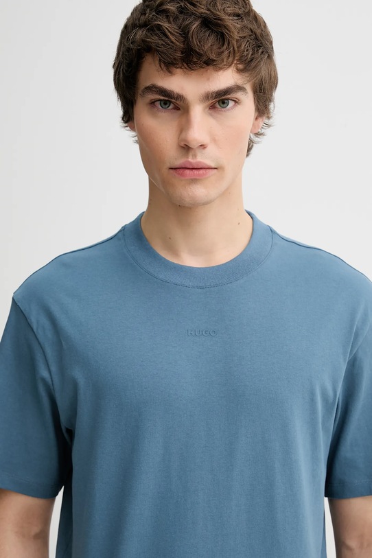 Bombažna kratka majica HUGO modra 50488330