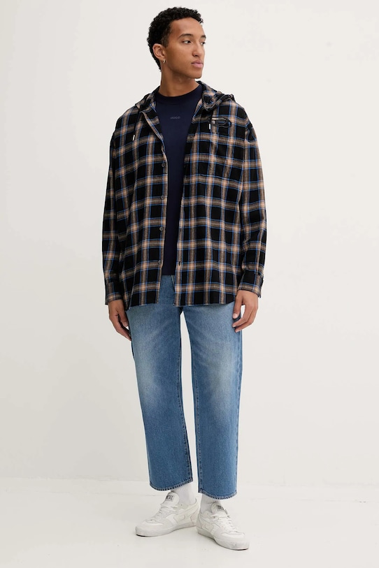 HUGO t-shirt bawełniany 50488330 granatowy NC00