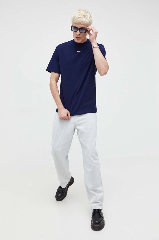 HUGO t-shirt bawełniany 50488330 granatowy NC00