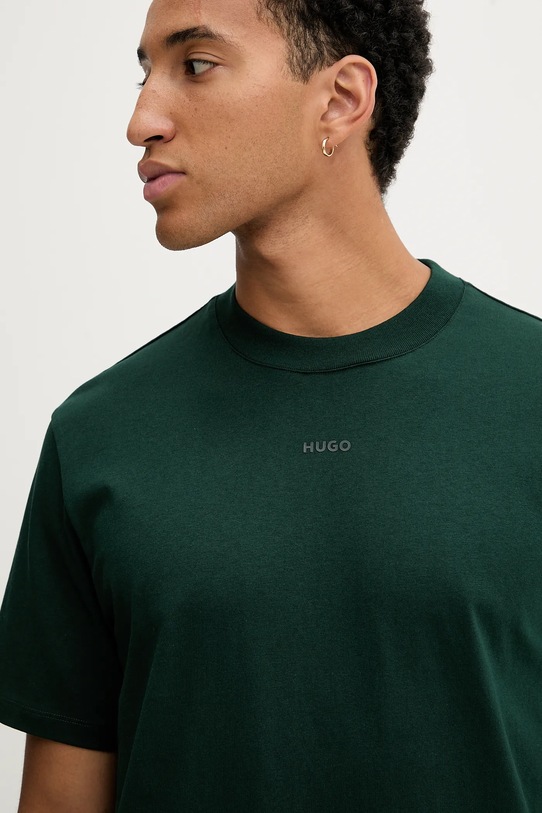 Памучна тениска HUGO зелен 50488330
