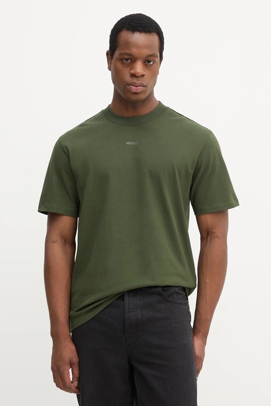 HUGO tricou din bumbac uni verde 50488330