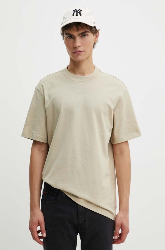 Bavlněné tričko HUGO béžová 50488330