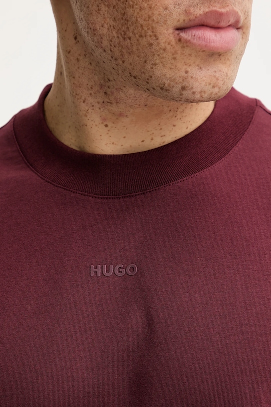 HUGO t-shirt bawełniany 50488330 bordowy