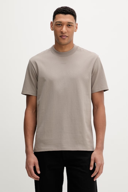 Bavlněné tričko HUGO hnědá 50488330