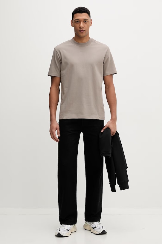 Bavlněné tričko HUGO 50488330 hnědá AA00