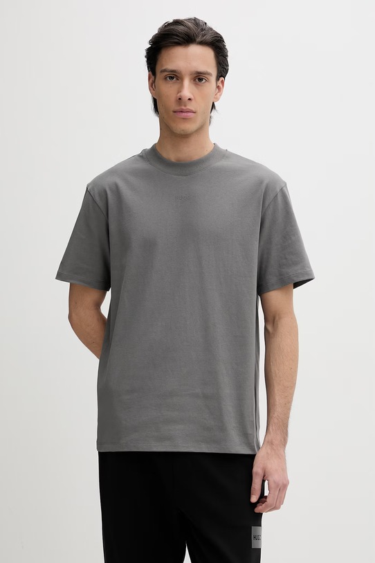 Bavlnené tričko HUGO sivá 50488330