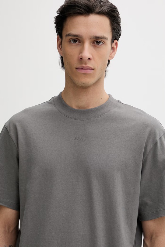 Bavlnené tričko HUGO sivá 50488330