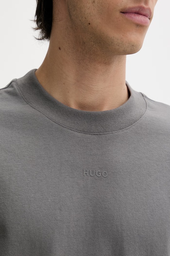 Bavlnené tričko HUGO 50488330 sivá