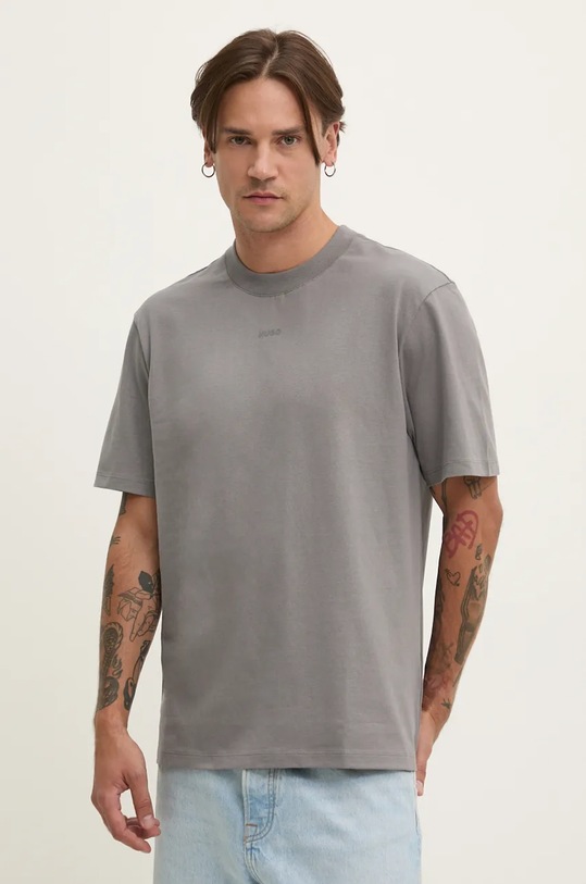 HUGO t-shirt bawełniany szary 50488330