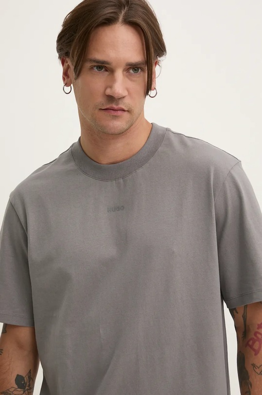 HUGO t-shirt bawełniany szary 50488330
