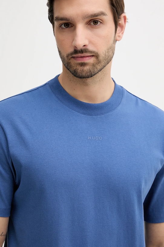 HUGO t-shirt bawełniany niebieski 50488330