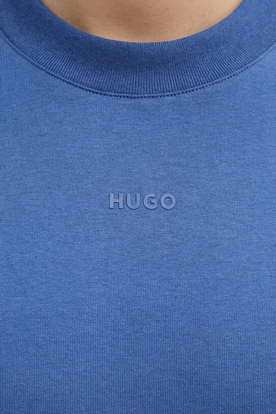 Хлопковая футболка HUGO 50488330 голубой