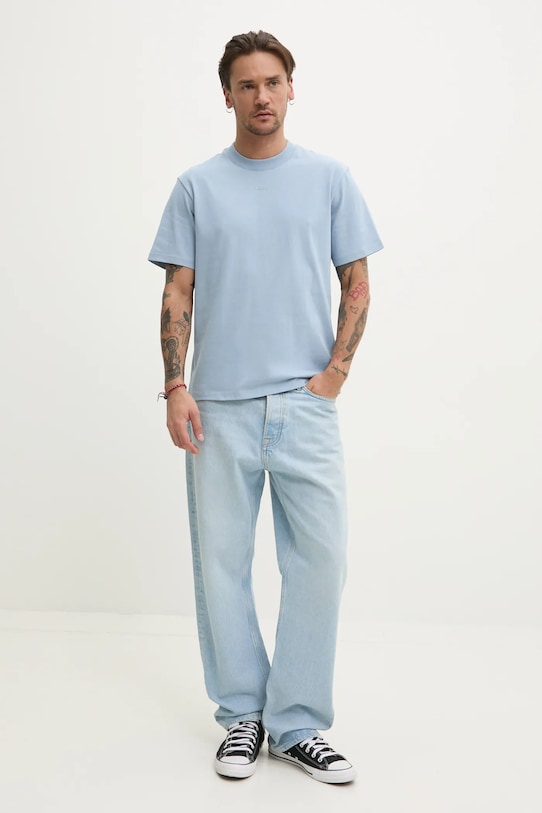 HUGO t-shirt bawełniany Dapolino 50488330 niebieski NC00