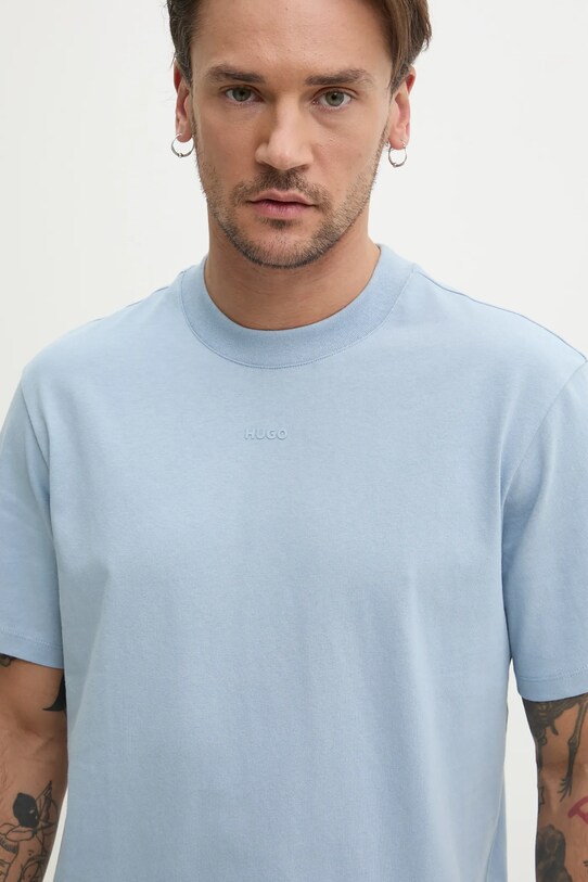 HUGO t-shirt bawełniany Dapolino niebieski 50488330