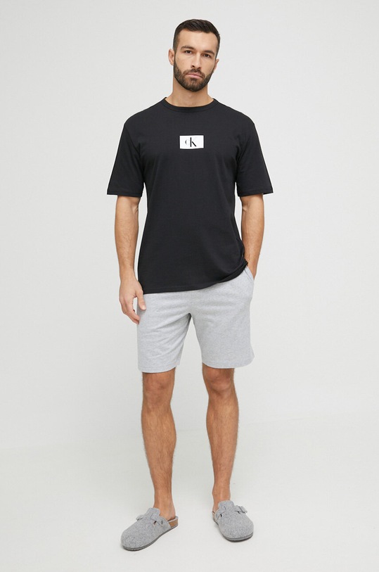 Calvin Klein Underwear t-shirt piżamowy bawełniany 000NM2399E.PPYX czarny SS23
