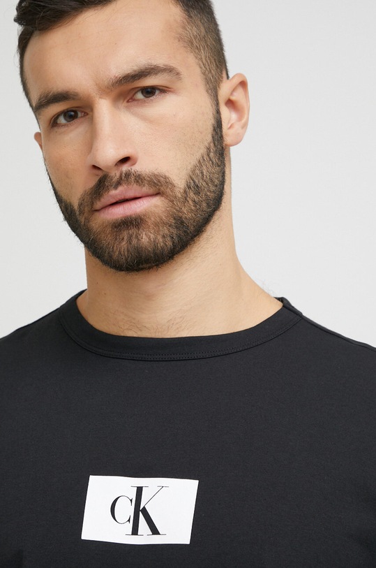 Calvin Klein Underwear t-shirt piżamowy bawełniany czarny 000NM2399E.PPYX