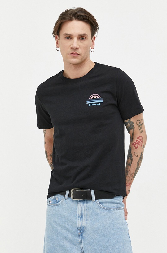 Odzież Protest t-shirt bawełniany 1711931 czarny
