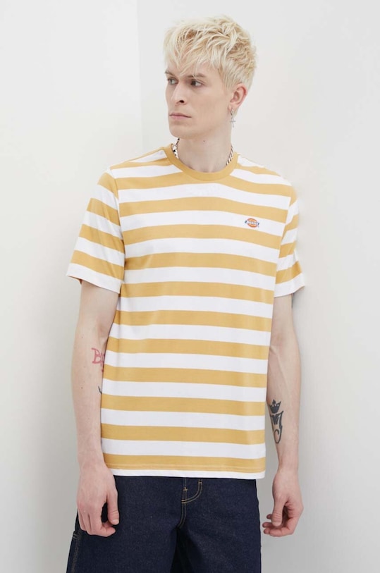 Dickies tricou din bumbac print galben DK0A4Y8YAF01
