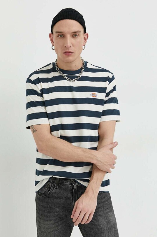 Dickies t-shirt bawełniany nadruk granatowy DK0A4Y8YAF01