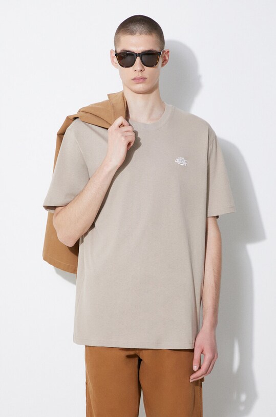 Dickies t-shirt bawełniany bawełna beżowy DK0A4YAIBLK1