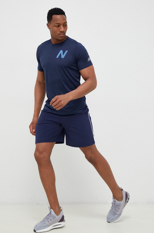 New Balance t-shirt do biegania Impact MT21277NML granatowy SS23
