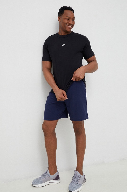 New Balance t-shirt bawełniany MT31504BK czarny SS23
