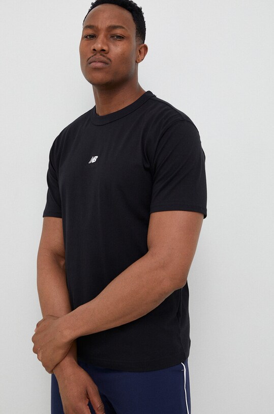 Îmbrăcăminte New Balance tricou din bumbac MT31504BK negru