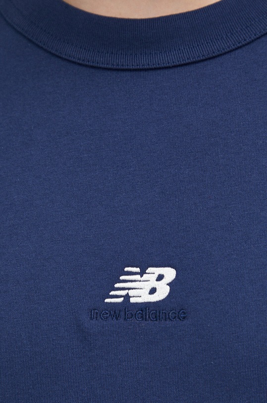 New Balance t-shirt bawełniany MT31504NNY granatowy