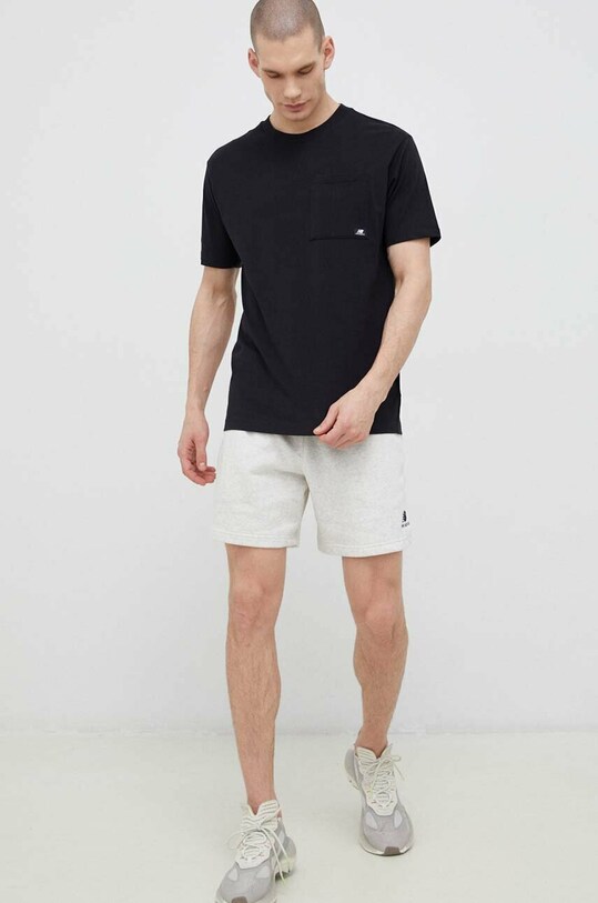 New Balance tricou din bumbac MT31542BK negru SS23