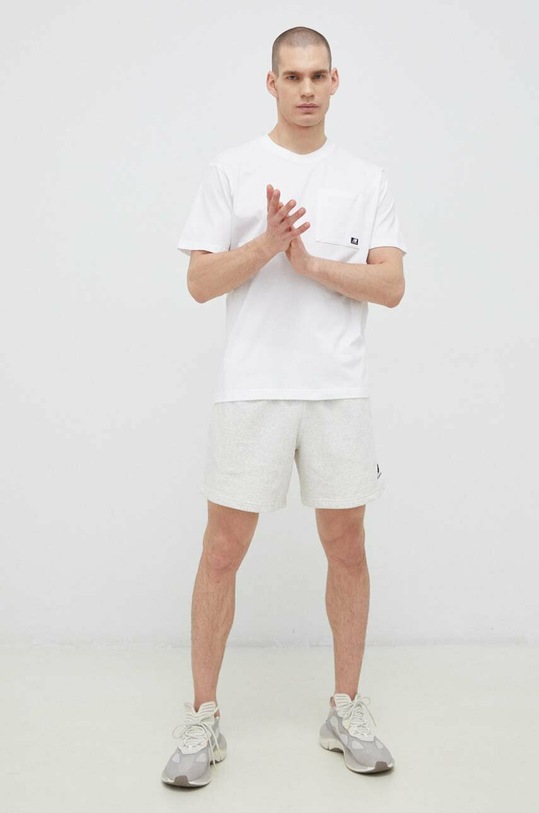 Pamučna majica New Balance MT31542WT bijela SS23