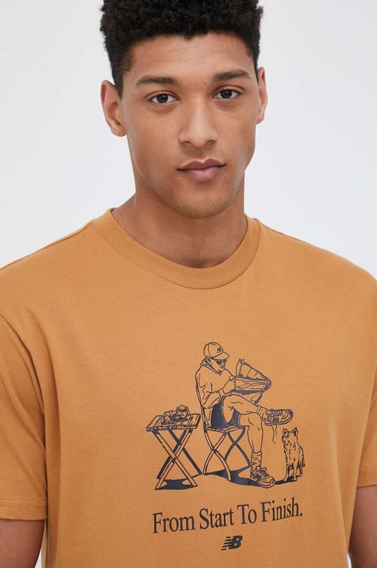 New Balance tricou din bumbac maro MT31560TOB