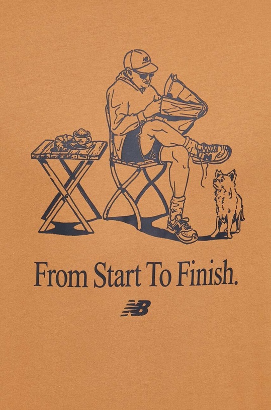 New Balance tricou din bumbac MT31560TOB maro