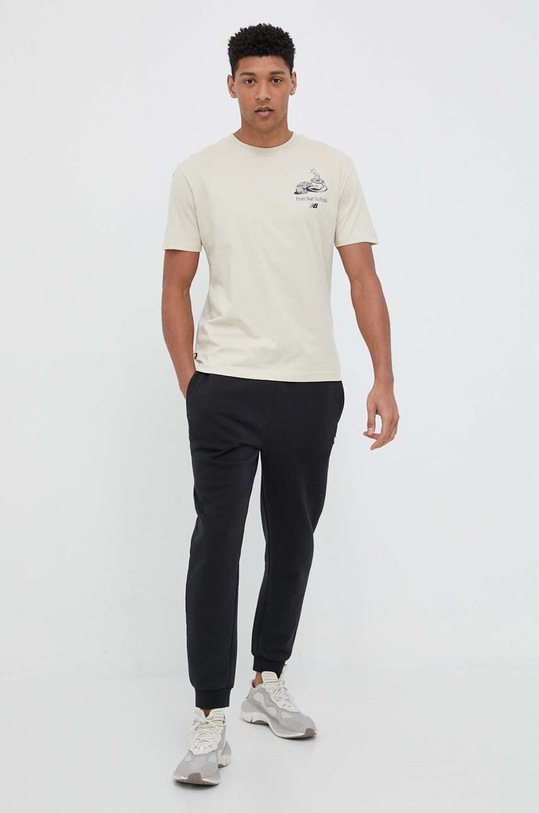 New Balance tricou din bumbac MT31561BE bej SS23