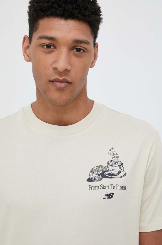 New Balance tricou din bumbac bej MT31561BE