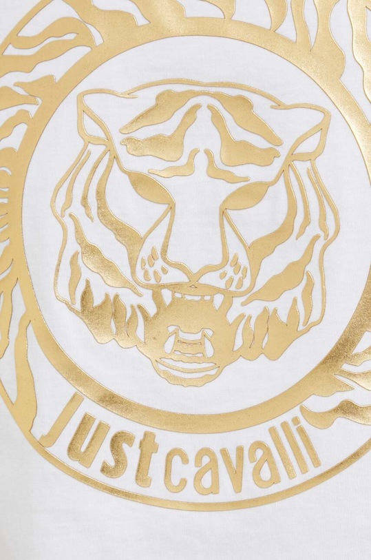 Just Cavalli t-shirt bawełniany 74OBHF02.CJ200 biały