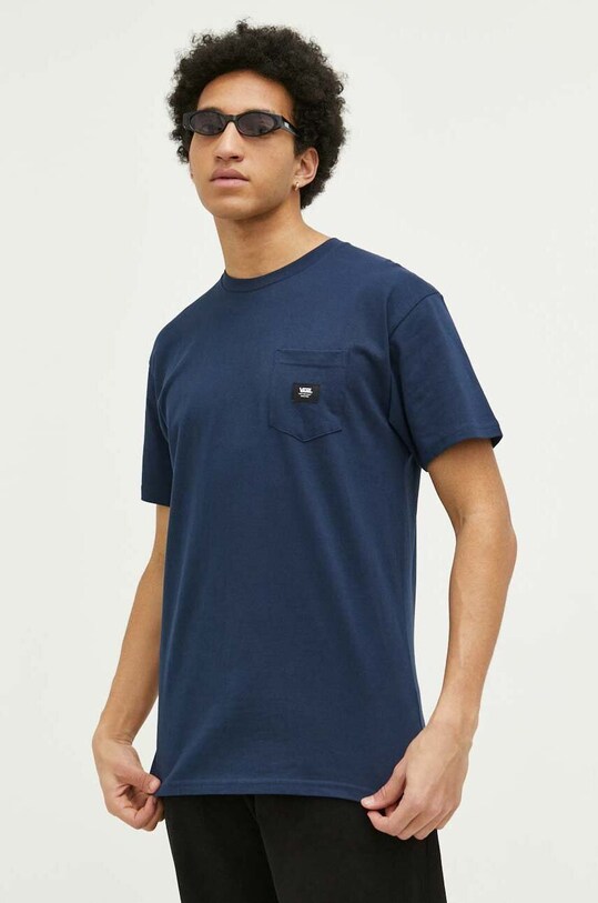 Vans tricou din bumbac bleumarin VN0A5KD9LKZ1